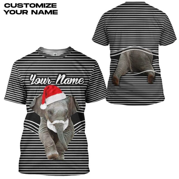 Gearhuman 3D Elephant Christmas Custom Tshirt Hoodie Apparel GB06114 3D Apparel 