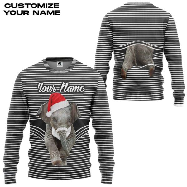 Gearhuman 3D Elephant Christmas Custom Tshirt Hoodie Apparel GB06114 3D Apparel 