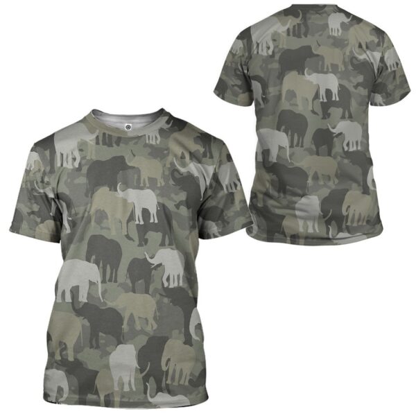 Gearhuman 3D Elephants Camo Custom Tshirt Hoodie Apparel GV08127 3D Apparel 
