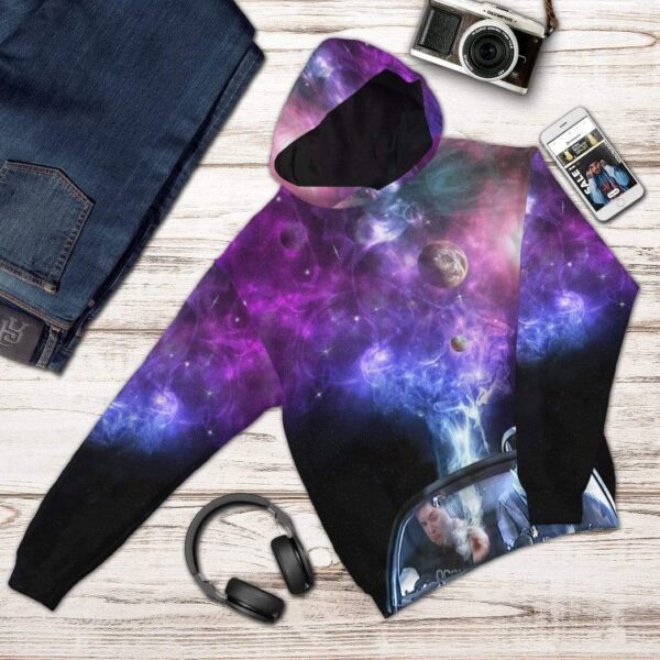 Gearhuman 3D Elon Musk smoking out space Hoodie Apparel GV16075 3D Custom Fleece Hoodies 