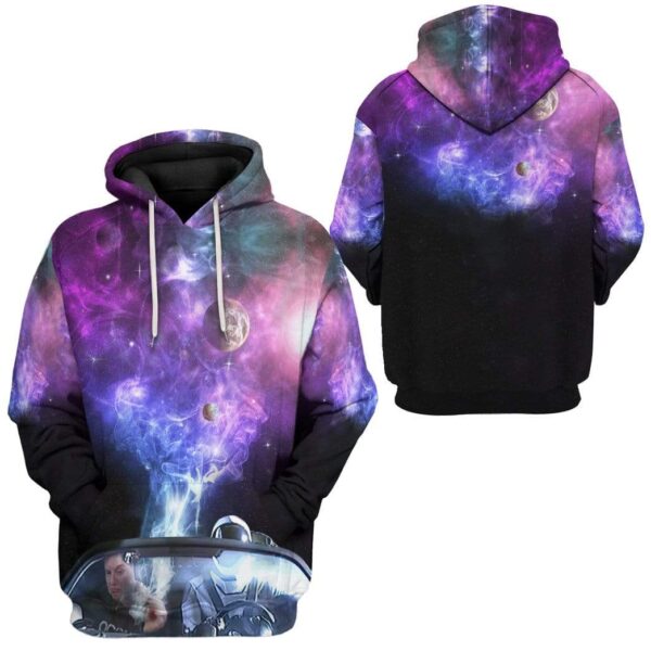 Gearhuman 3D Elon Musk smoking out space Hoodie Apparel GV16075 3D Custom Fleece Hoodies 
