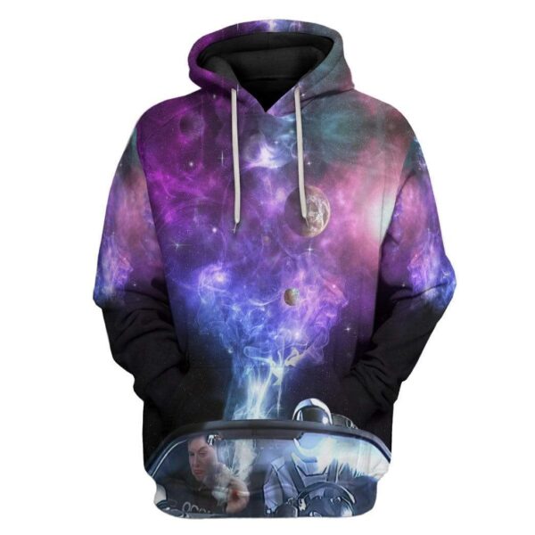 Gearhuman 3D Elon Musk smoking out space Hoodie Apparel GV16075 3D Custom Fleece Hoodies Hoodie S 