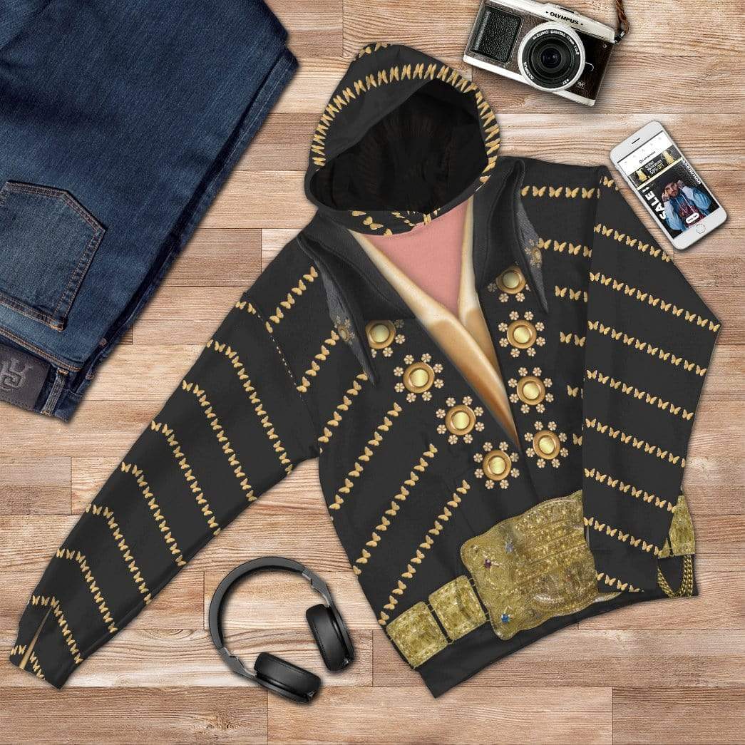 Gearhuman 3D Elvis Presley Custom Hoodie Apparel GL10083 3D Custom Fleece Hoodies