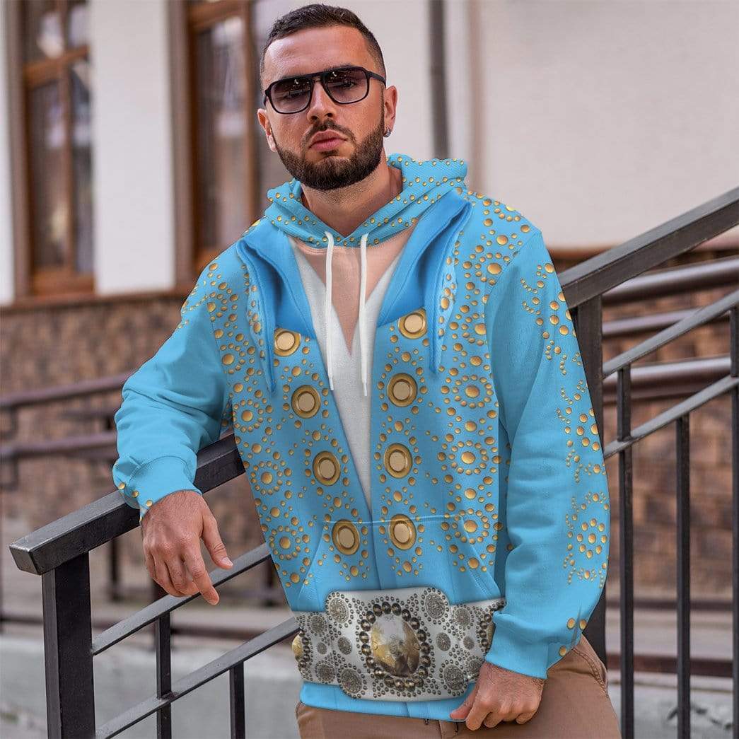 Gearhuman 3D Elvis Presley Custom Hoodie Apparel GL10085 3D Custom Fleece Hoodies