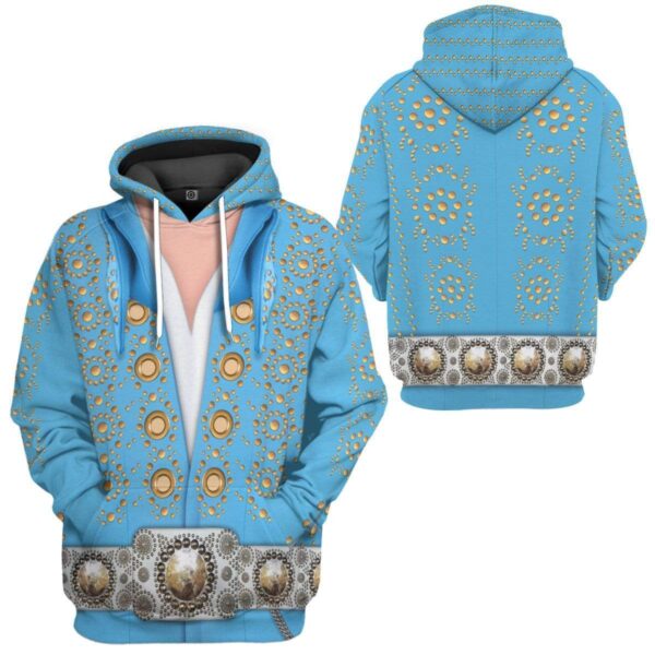 Gearhuman 3D Elvis Presley Custom Hoodie Apparel GL10085 3D Custom Fleece Hoodies