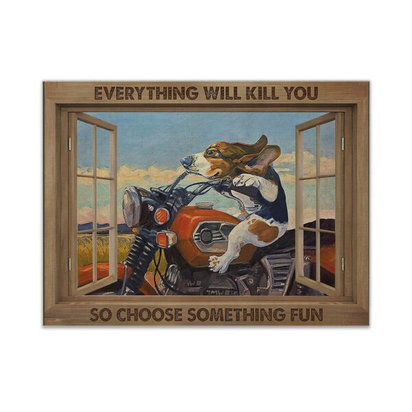 Gearhuman 3D Everything Will Kill You Dachshund Canvas GK25029 Canvas 1 Piece Non Frame M