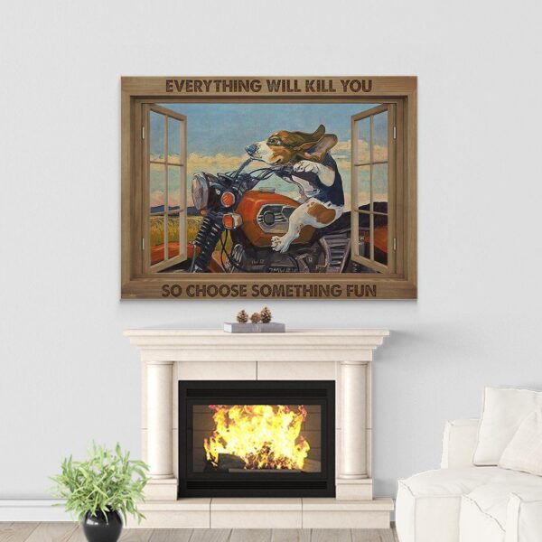 Gearhuman 3D Everything Will Kill You Dachshund Canvas GK25029 Canvas