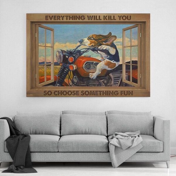 Gearhuman 3D Everything Will Kill You Dachshund Canvas GK25029 Canvas