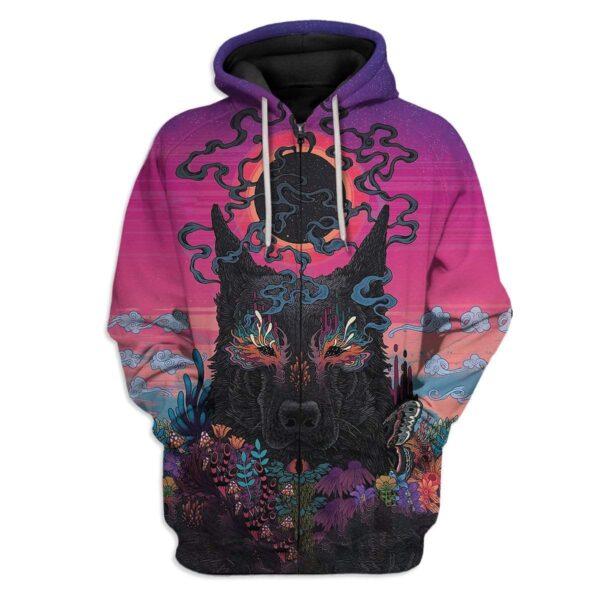 Gearhuman 3D Eye Of Sauron Wolf Art Hoodie Apparel GH24021 3D Custom Fleece Hoodies Zip Hoodie S