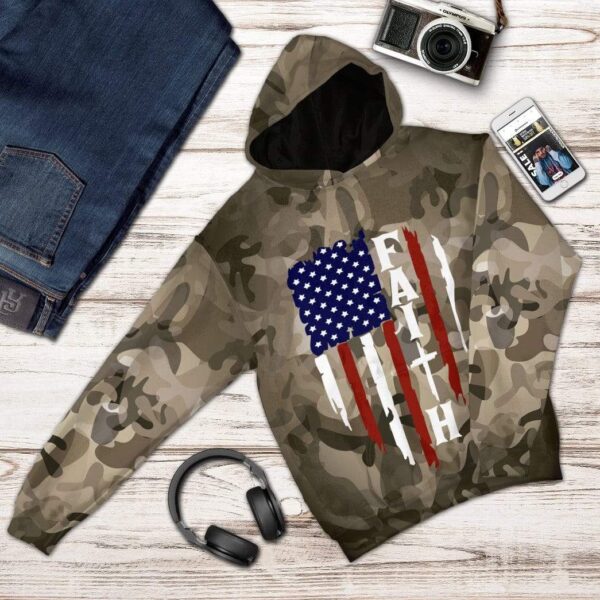 Gearhuman 3D Faith Camo Custom Hoodie Apparel GL22066 3D Custom Fleece Hoodies 