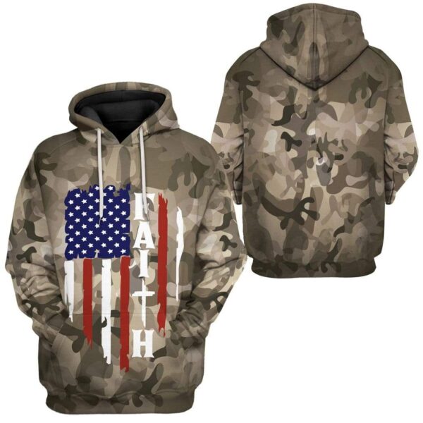 Gearhuman 3D Faith Camo Custom Hoodie Apparel GL22066 3D Custom Fleece Hoodies 