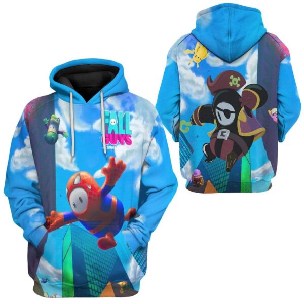 Gearhuman 3D Fall Guys Custom Hoodie Apparel GW13081 3D Custom Fleece Hoodies 