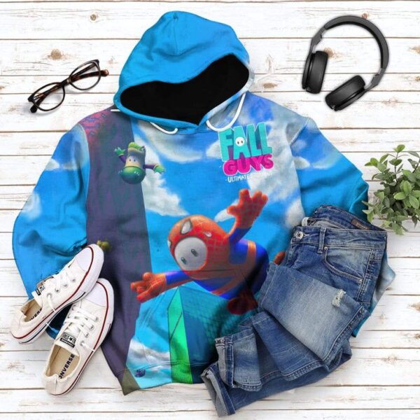 Gearhuman 3D Fall Guys Custom Hoodie Apparel GW13081 3D Custom Fleece Hoodies 