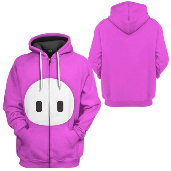 Gearhuman 3D Fall Guys Pink Custom Hoodie Apparel GS12082 3D Custom Fleece Hoodies 