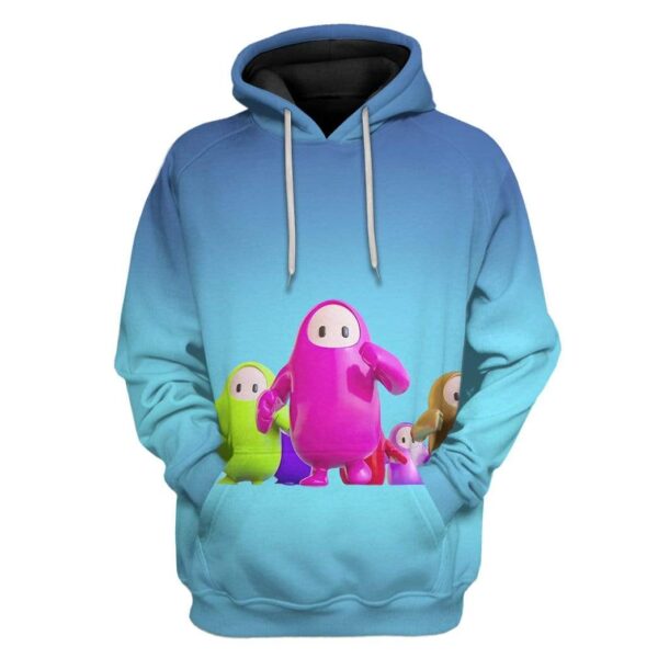 Gearhuman 3D Fall Guys Race Custom Hoodie Apparel GS12083 3D Custom Fleece Hoodies Hoodie S 