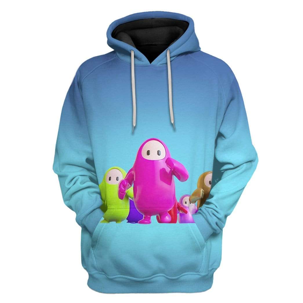 Gearhuman 3D Fall Guys Race Custom Hoodie Apparel GS12083 3D Custom Fleece Hoodies Hoodie S