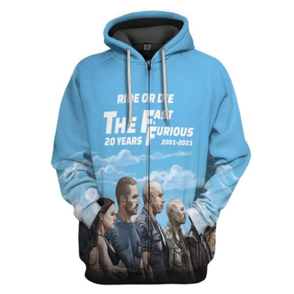 Gearhuman 3D Fast And Furious 20 Years Custom Hoodie Apparel GL18053 3D Custom Fleece Hoodies Zip Hoodie S