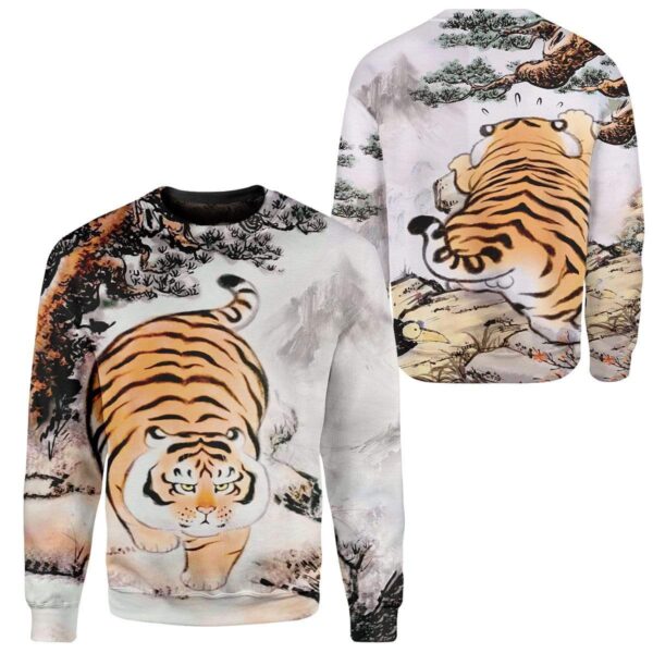 Gearhuman 3D Fat Tiger Custom T-Shirts Hoodies Apparel AN-TA1202204 3D Custom Fleece Hoodies 