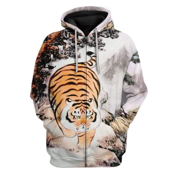 Gearhuman 3D Fat Tiger Custom T-Shirts Hoodies Apparel AN-TA1202204 3D Custom Fleece Hoodies Zip Hoodie S 