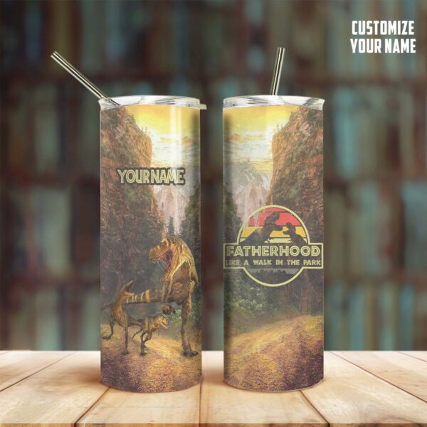 Gearhuman 3D Fatherhood Like A Walk In A Park Custom Name Design Vacuum Insulated Tumbler GH29093 Tumbler Long 20oz
