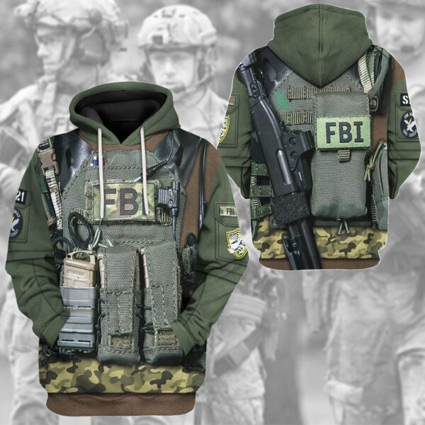 Gearhuman 3D FBI Uniform Custom Tshirt Hoodie Appreal CK24113 3D Apparel