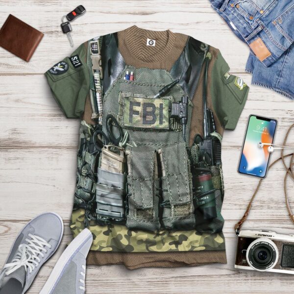 Gearhuman 3D FBI Uniform Custom Tshirt Hoodie Appreal CK24113 3D Apparel