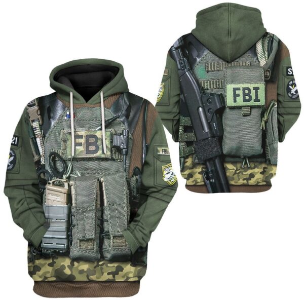 Gearhuman 3D FBI Uniform Custom Tshirt Hoodie Appreal CK24113 3D Apparel