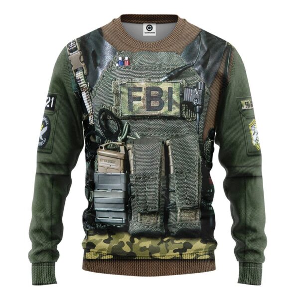 Gearhuman 3D FBI Uniform Custom Tshirt Hoodie Appreal CK24113 3D Apparel Long Sleeve S