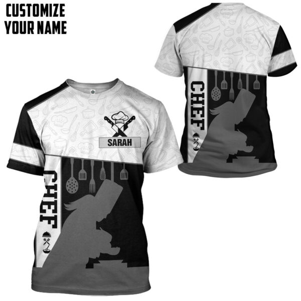 Gearhuman 3D Female Chef Custom Name Tshirt Hoodie Apparel GB02039 3D Apparel