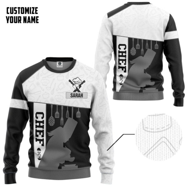 Gearhuman 3D Female Chef Custom Name Tshirt Hoodie Apparel GB02039 3D Apparel