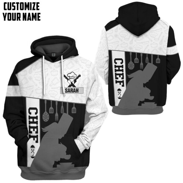 Gearhuman 3D Female Chef Custom Name Tshirt Hoodie Apparel GB02039 3D Apparel