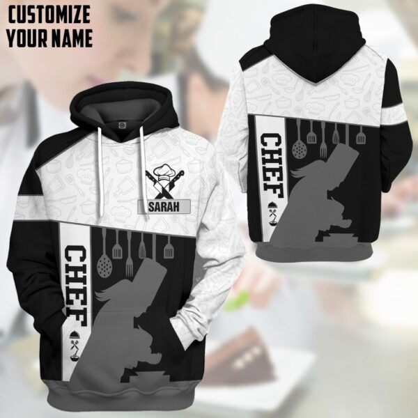 Gearhuman 3D Female Chef Custom Name Tshirt Hoodie Apparel GB02039 3D Apparel