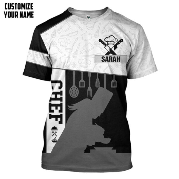 Gearhuman 3D Female Chef Custom Name Tshirt Hoodie Apparel GB02039 3D Apparel T-Shirt S