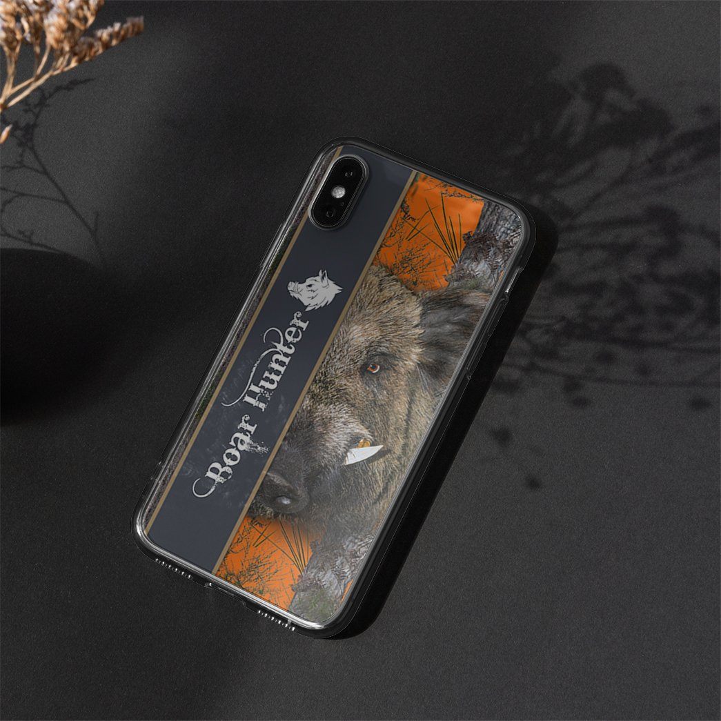 Gearhuman 3D Ferocious Boar Hunter Custom Phone Case GV091117 Glass Phone Case