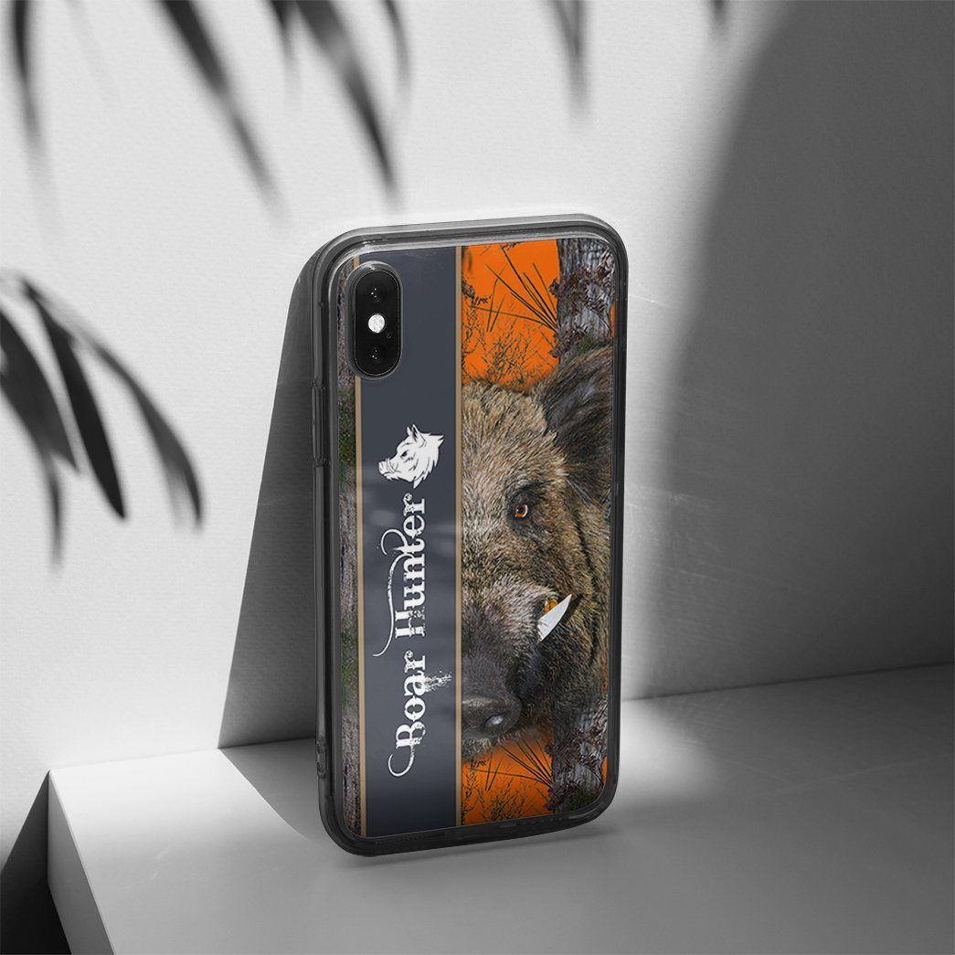 Gearhuman 3D Ferocious Boar Hunter Custom Phone Case GV091117 Glass Phone Case