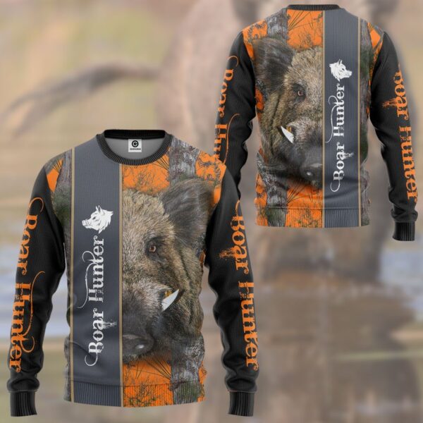 Gearhuman 3D Ferocious Boar Hunter Custom Tshirt Hoodie Apparel GVC09111 3D Apparel 