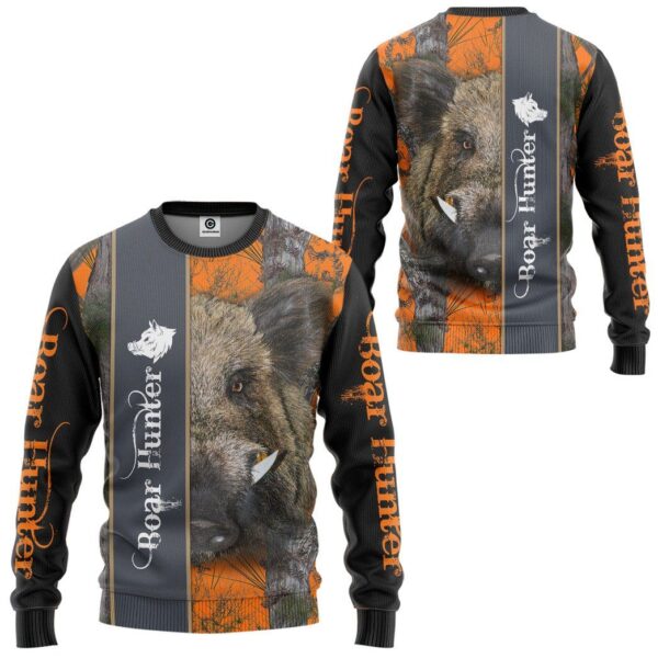 Gearhuman 3D Ferocious Boar Hunter Custom Tshirt Hoodie Apparel GVC09111 3D Apparel 