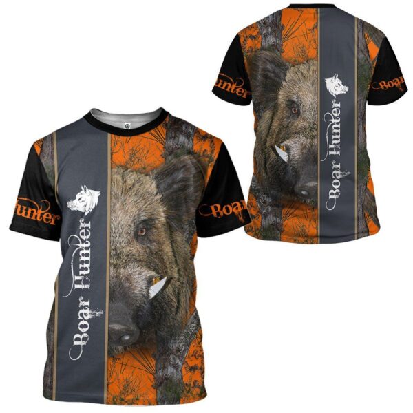 Gearhuman 3D Ferocious Boar Hunter Custom Tshirt Hoodie Apparel GVC09111 3D Apparel 