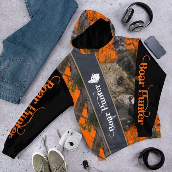 Gearhuman 3D Ferocious Boar Hunter Custom Tshirt Hoodie Apparel GVC09111 3D Apparel 