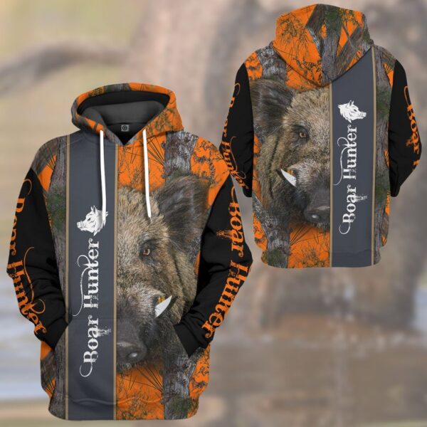 Gearhuman 3D Ferocious Boar Hunter Custom Tshirt Hoodie Apparel GVC09111 3D Apparel 