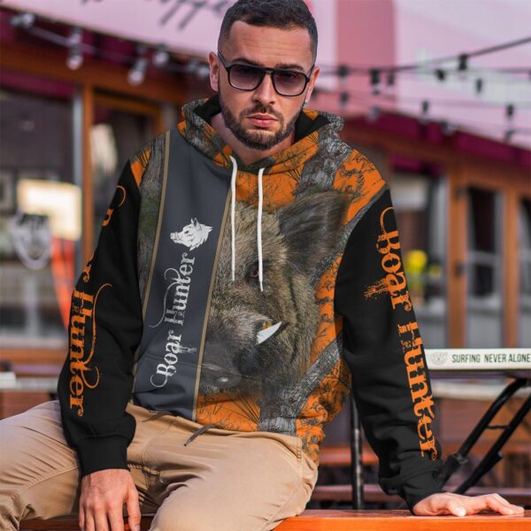 Gearhuman 3D Ferocious Boar Hunter Custom Tshirt Hoodie Apparel GVC09111 3D Apparel 