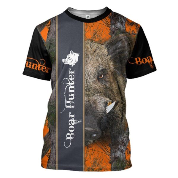 Gearhuman 3D Ferocious Boar Hunter Custom Tshirt Hoodie Apparel GVC09111 3D Apparel T-Shirt S 