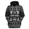 Gearhuman 3D FIRE DEPT Firefighter Ugly Christmas Sweater Black Custom Hoodie Apparel GV08108 3D Apparel Hoodie S