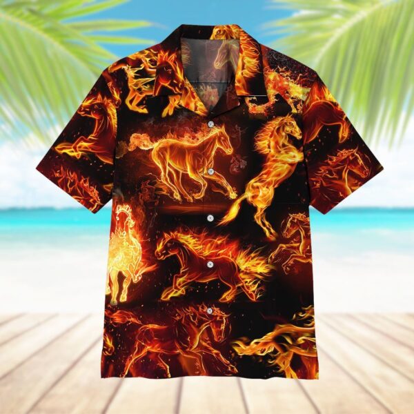 Gearhuman 3D Fire Horse Hawaii Shirt ZZ2605217 Hawai Shirt 