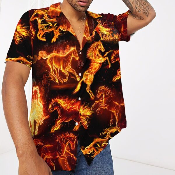 Gearhuman 3D Fire Horse Hawaii Shirt ZZ2605217 Hawai Shirt 