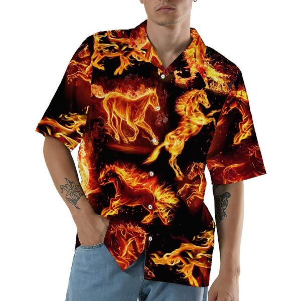 Gearhuman 3D Fire Horse Hawaii Shirt ZZ2605217 Hawai Shirt 