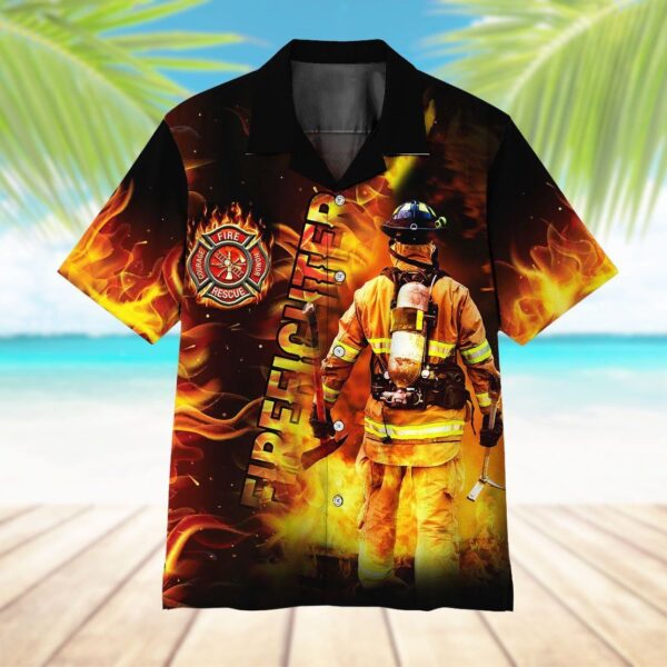Gearhuman 3D Firefighter Hawaii Shirt ZZ0306214 Hawai Shirt 