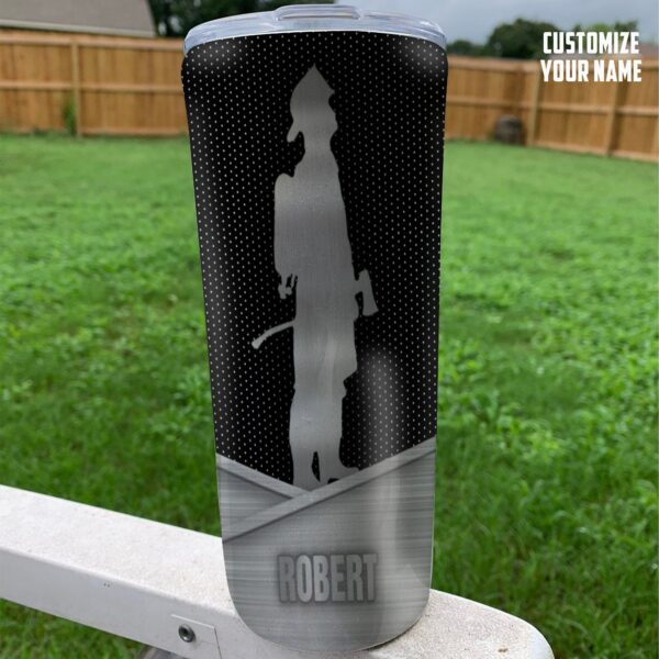 Gearhuman 3D Firefighter Silver Custom Name Tumbler GB180220 Tumbler