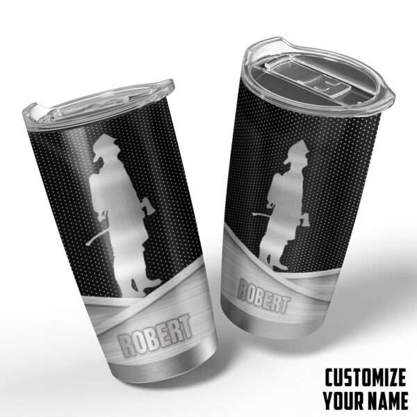 Gearhuman 3D Firefighter Silver Custom Name Tumbler GB180220 Tumbler