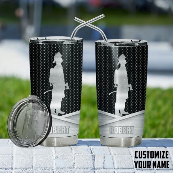 Gearhuman 3D Firefighter Silver Custom Name Tumbler GB180220 Tumbler